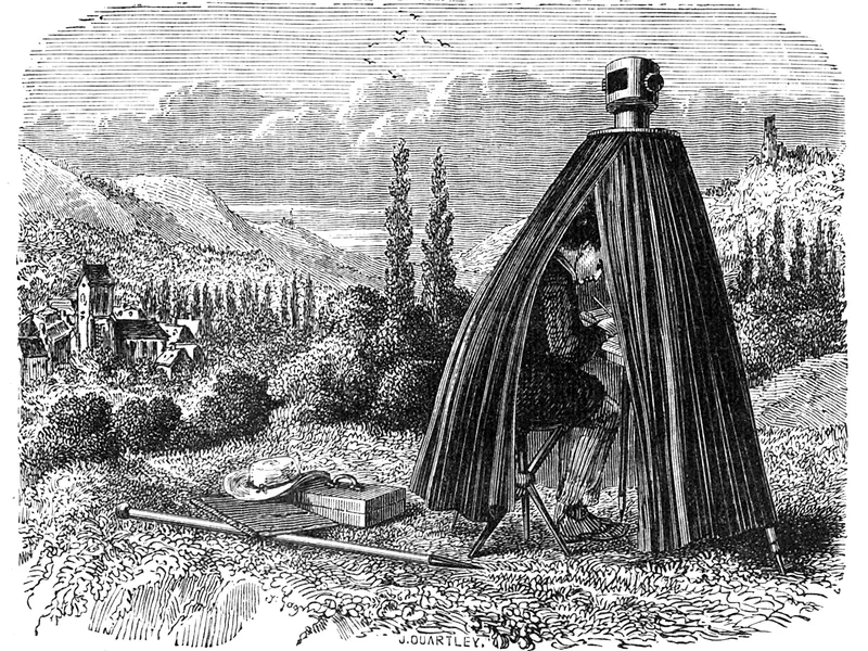 1820-Jules Gagniet - Un ausilio per disegnare una tenda da camera oscura
